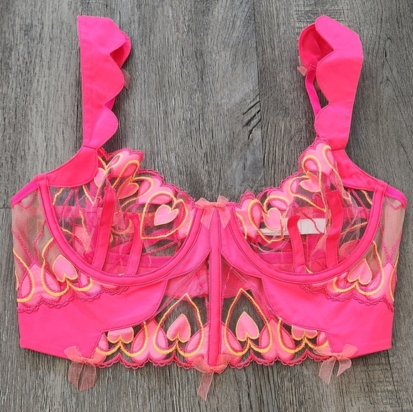 New!For Love and Lemons Graphic Hearts Bustier‎ Top - Picture 6 of 14